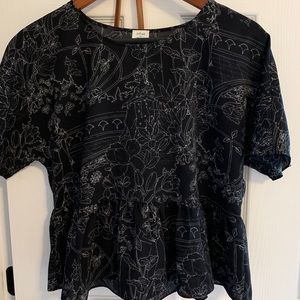 Black and white floral shift